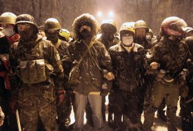 Участники акции протеста на улице Лютеранской