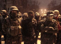 Участники акции протеста на улице Лютеранской