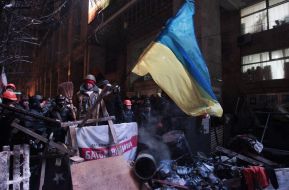 Protesters at the barricades