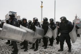 Soldiers of the Internal Troops on Maydan