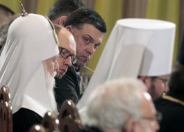 Arseniy Yatsenyuk, Oleg Tyanibok and Filaret