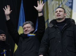 Vitaliy Klichko and Petr Poroshenko