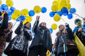 Participants of flash mob