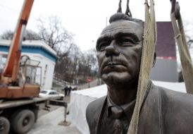 Installation of monument to Lobanovskiy