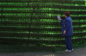 Tree of bottles of champagne