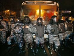 Soldiers of special police "Berkut"