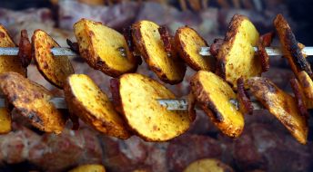 Potatoes on skewers