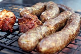 Sausages on the grill