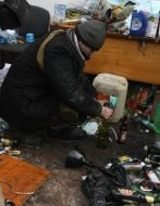 People on the Hrushevskoho street