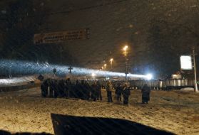 The confrontation on the Grushevskogo street 