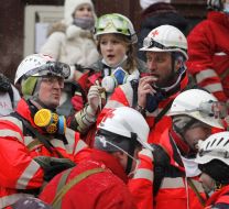 Volunteers of medical service of Euromaidan