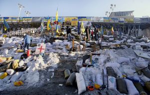 Barricade on Institutskaya street