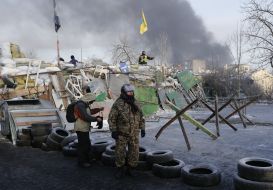 Barricades in the Instytutska street