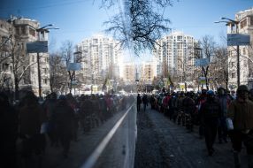 The column of demonstrators