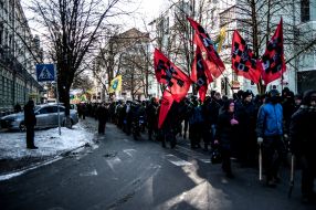 The column of demonstrators