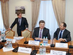 Sergey Tigipko, Petr Poroshenko and Grigory Nemyrya