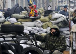 Protesters at the barricades