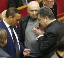 Petr Poroshenko, Nikolay Martynenko and Aleksandr Turchinov