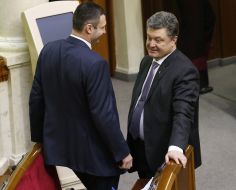 Vitaliy Klichko and Petr Poroshenko