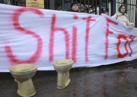 The campaign "Enough!" near the Russian Embassy