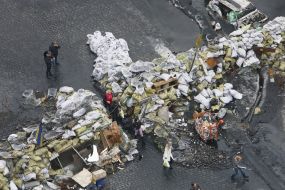 Barricades on the street Hrushevskoho