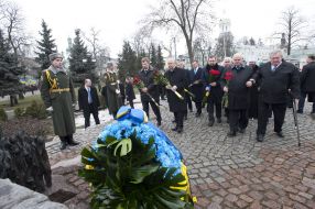 Participants of ceremony of laying-on of flowers