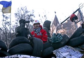 Protesters at the barricades