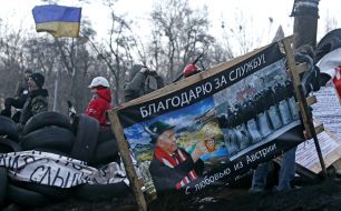 Protesters at the barricades