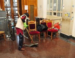 Cleaning in the building of KSCA