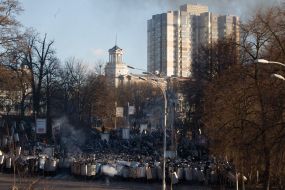 Law enforcers on Instytutska street