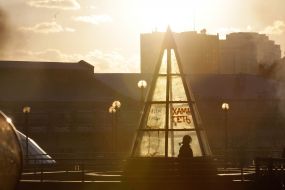 Law enforcers on Instytutska street