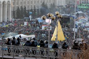 Law enforcers on Instytutska street