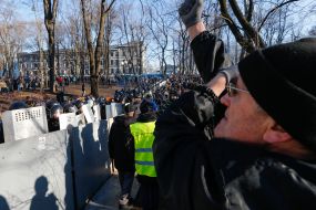 Law enforcers and protesters