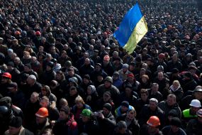The protesters on Maydan Nezalezhnosti