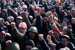 The protesters on Maydan Nezalezhnosti