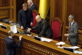 Арсеній Яценюк, Олександр Турчинов та Руслан Кошулинський