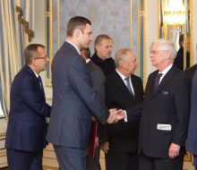 Participants in the ceremony of signing the Agreement on the settlement of the crisis in Ukraine