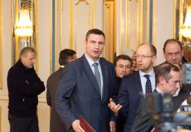 Арсеній Яценюк та Віталій Кличко