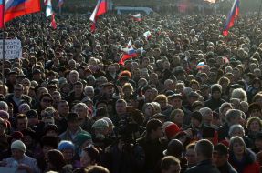 Mass meeting in Sevastopol