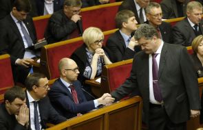 Arseniy Yatsenyuk and Petr Poroshenko