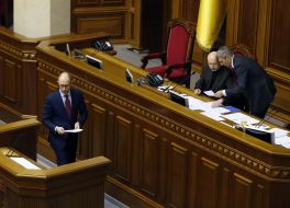 Arseniy Yatsenyuk, Aleksandr Turchinov and Ruslan Koshulinskiy