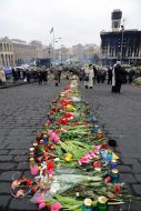 Цветы на Майдане Незалежности