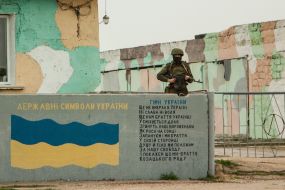 Soldier with an automatic gun