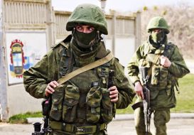 Servicemen block military unit