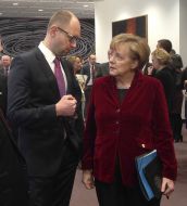 Арсеній Яценюк та Ангела Меркель