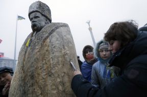 Wooden sculpture of Taras Shevchenko