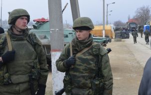 People in uniform in Feodosia
