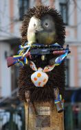 Renewed sculpture "Hedgehog in fog" with an automat