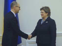 Арсений Яценюк и Лорета Граужинене