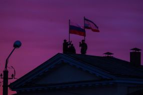 Flags of Russia and the Crimea
